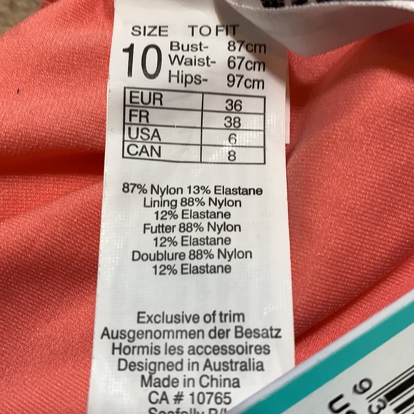 Seafolly Ring Front Maillot One Piece in Peach 6 - Picture 9 of 10